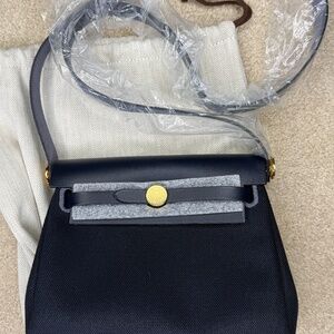 New 2025 Hermes Herbag Mini Dark Blue / Navy Blue  GHW